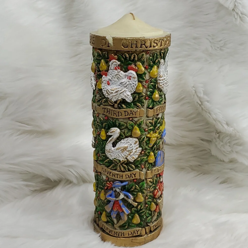 Vintage Lenox Pillar Candle 12 days of Christmas New